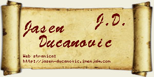 Jasen Ducanović vizit kartica